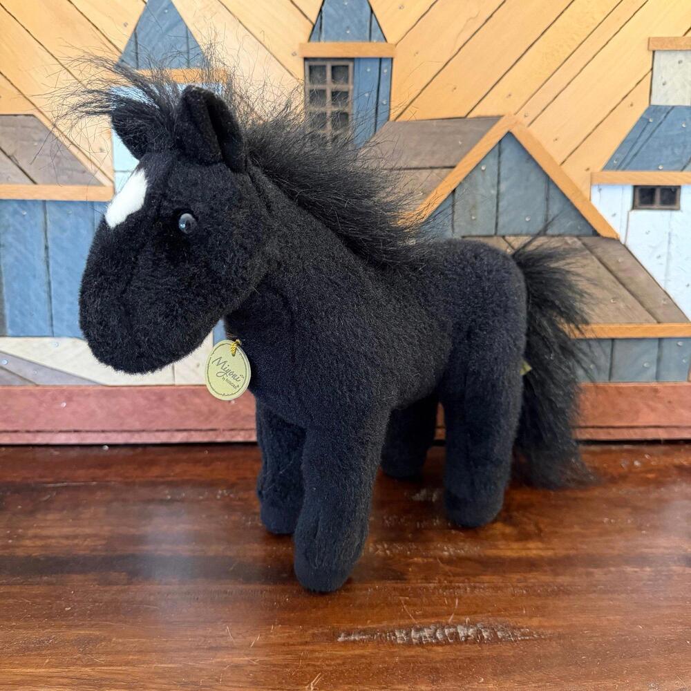 Aurora World Miyoni Black Horse Plush Toy